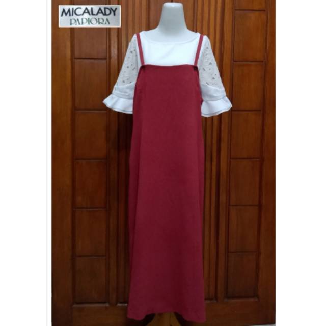 SALE  | Preloved/Merk: MICALADY PAPIORA/ Overall/ Overall Rok Panjang/Warna Merah Bata/Size XL