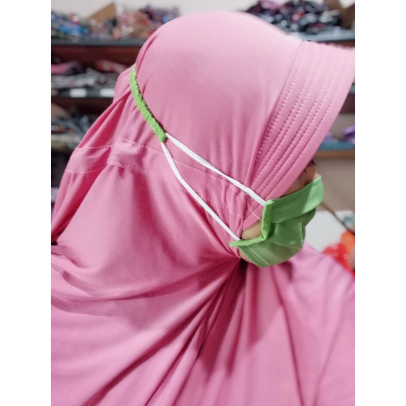 MASKER •• MASKER HIJAB TALI KAIN OXFORD/ MASKER HIJAB TALI KARET