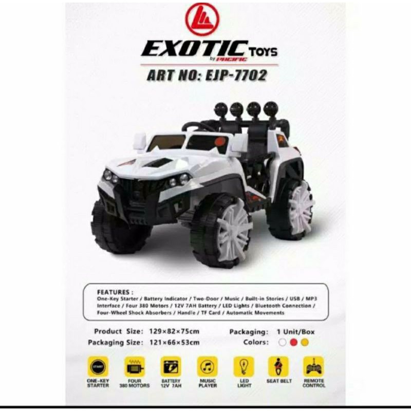 Mobil aki anak Exotic Toys Jeep EJP 7702