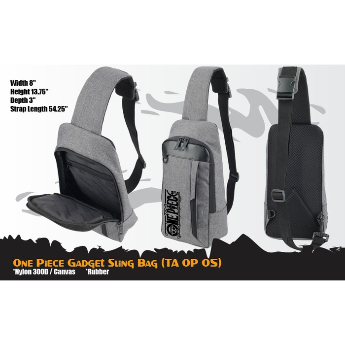 Tas Selempang Anime One Piece Grey Sling Bag - TA OP 05