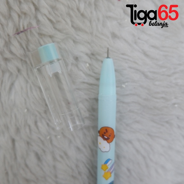 365 GEL PEN #41024 Pulpen Gel Fancy Karakter BT21 - BTS Bahan Rubber Lucu