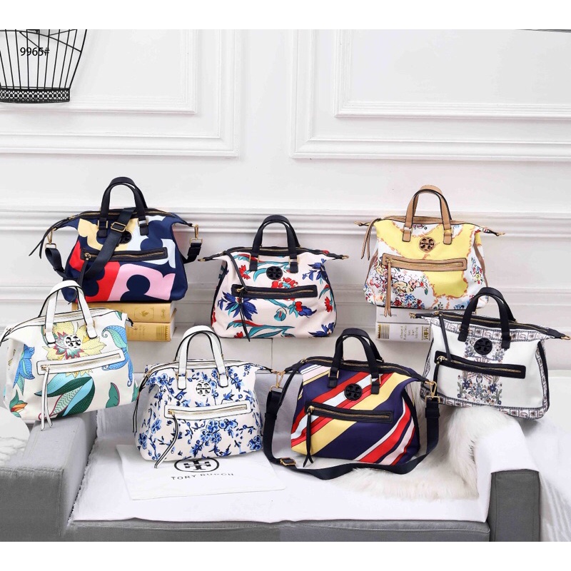 Toryburch Satchel Printed Logo Nylon Shoulder bag