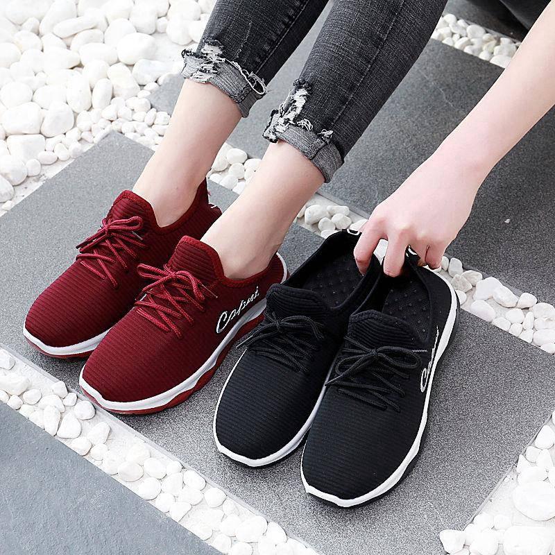  Sepatu  Sneakers  Wanita  Model Lace  Up  Bahan Mesh Breathable 