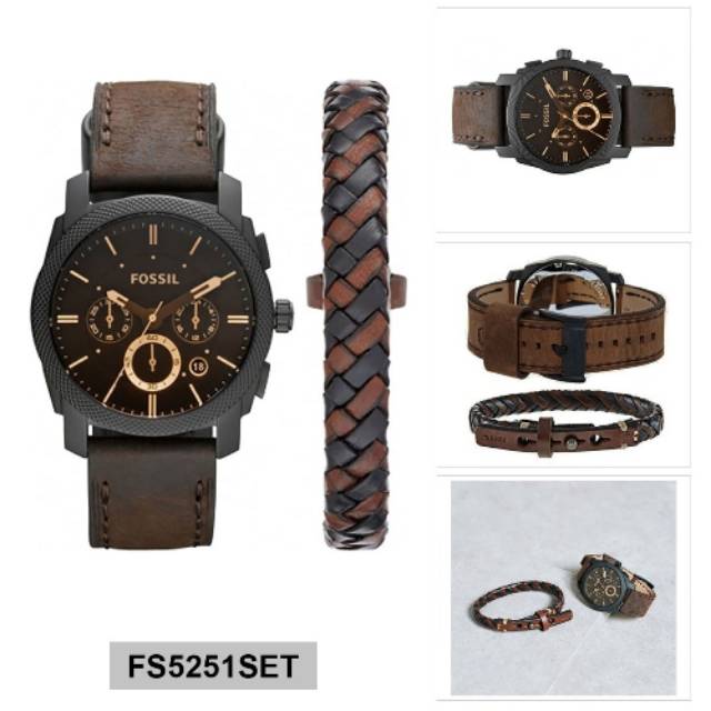 Jam Tangan Fossil FS 5251 FS5251 Asli Ori Original set Gelang Exclusive