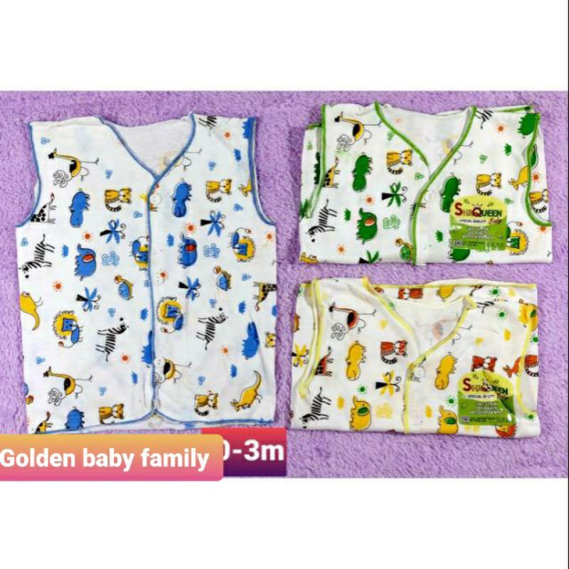 6 PCS  BAJU  SHAQUEEN  LENGAN  KUTUNG PUTIH MOTIF