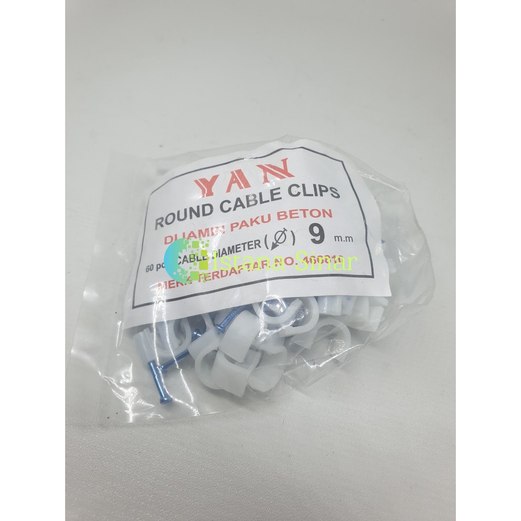 Klem Kabel No.9 Paku Beton (9mm) Yan Per Pack Isi 60 Pcs