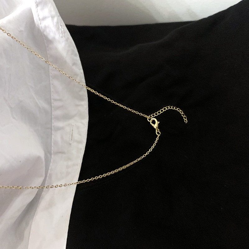 Cold wind creative irregular necklace simple geometric double ring interlocking clavicle chain 210823