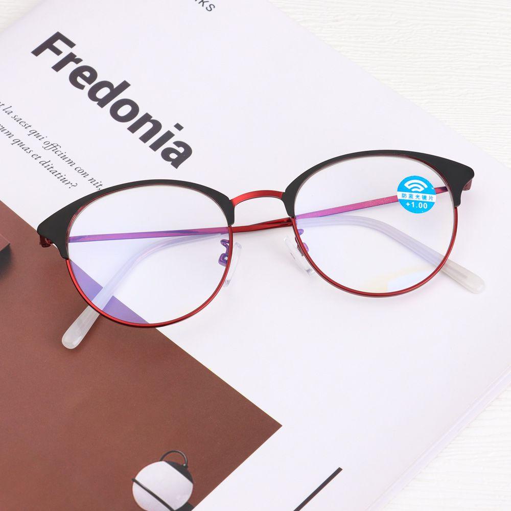 ❈Rowan ROWAN ROWAN❈ Kacamata Baca Anti UV Blue Rays Portable + 1.0 ~ + 4.0 Frame Metal Untuk Pria / Wanita