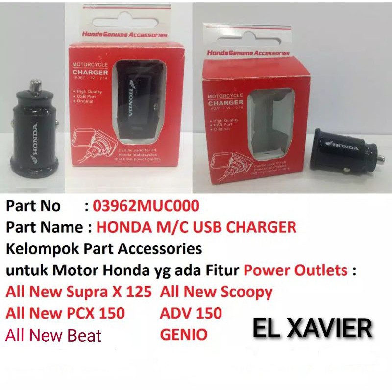 CHARGER USB MOTOR HONDA / USB PORT / COLOKAN USB MOTOR HONDA Genio Beat Scoopy PCX150 Adv