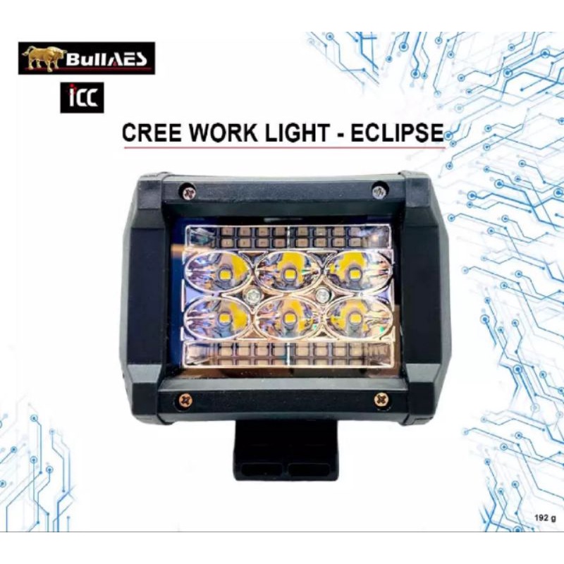 lampu tembak Cwl Cree work light 6 mata LED blue