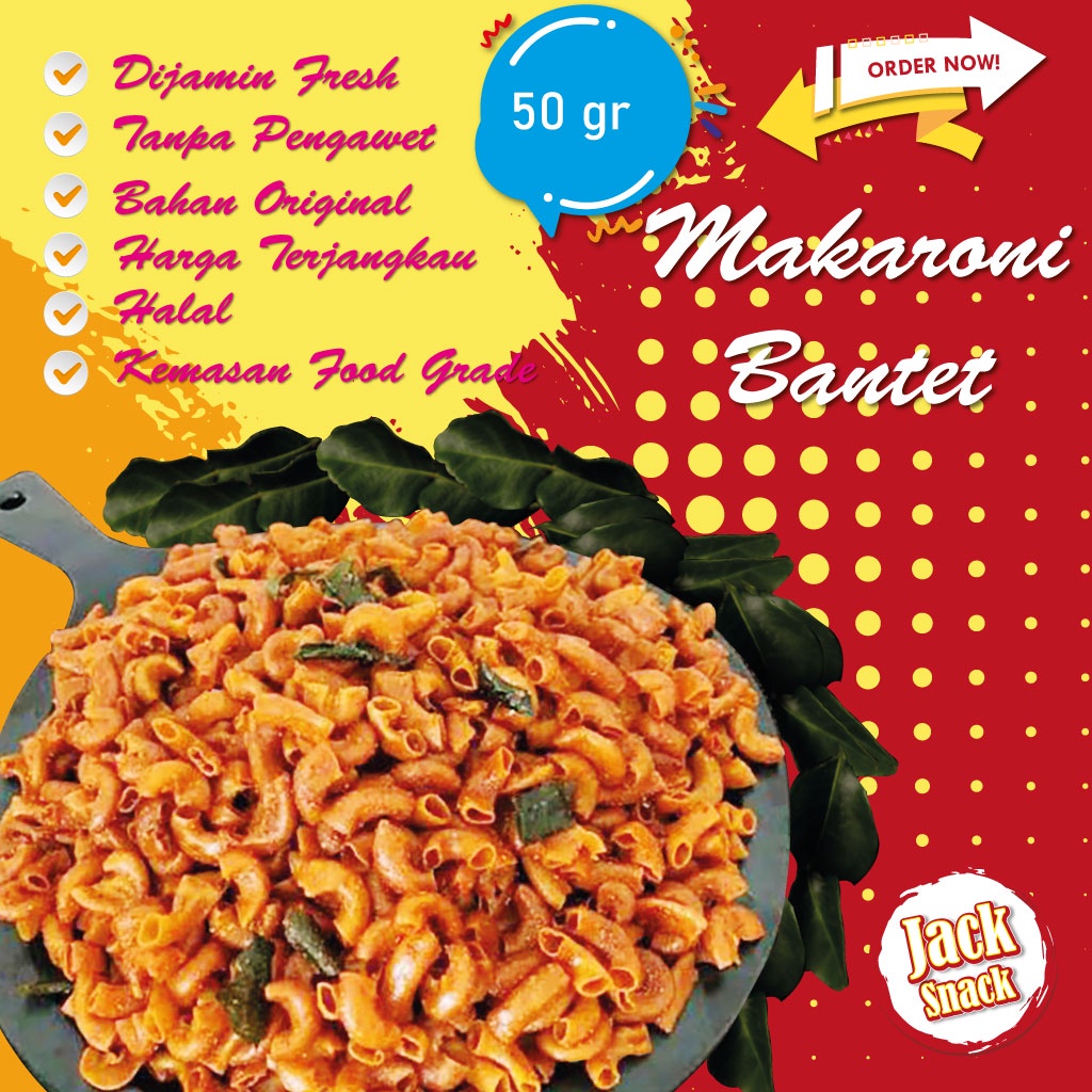 

MAKARONI BANTET JACKSNACKS CEMILAN SNACKS PEDAS GURIH 50 gr