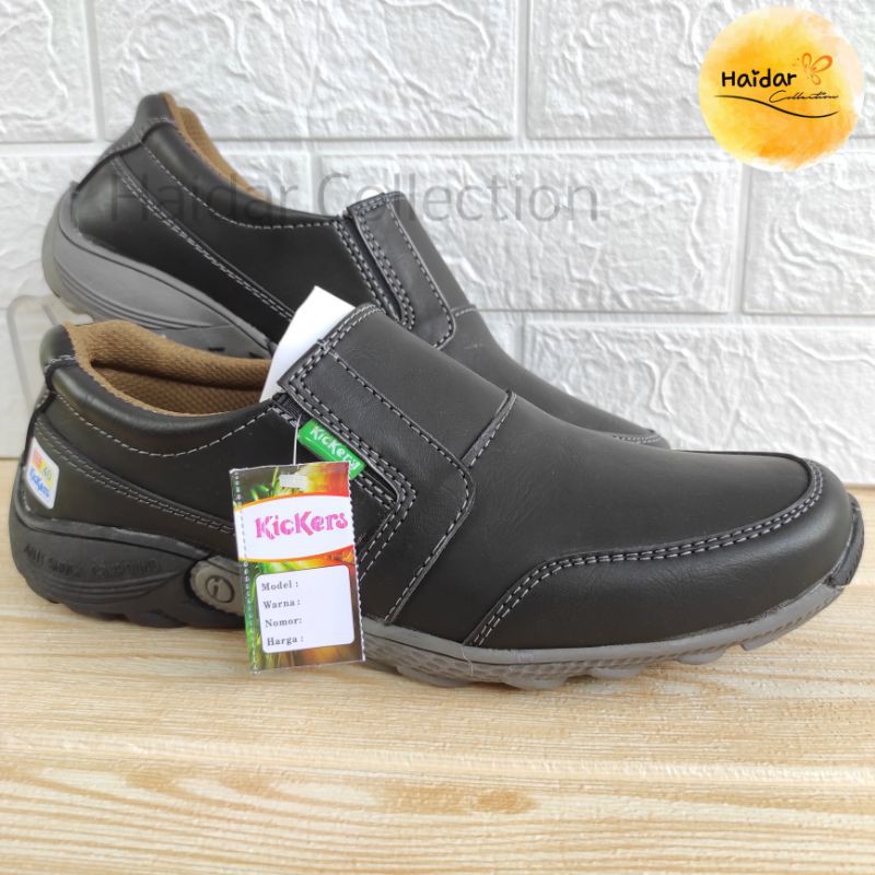 Sepatu Pria Kulit Suede Sintetis Premium Slip On Kasual Cowok Sol Karet Kantoran Kerja