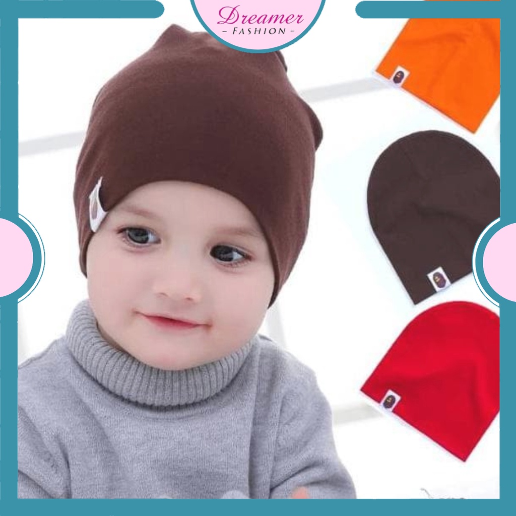 DF VZ038 Topi Bayi Polos Warna Baby Hat Topi Bayi Warna Topi Kupluk Bayi Topi Rajut Aksesoris Kepala