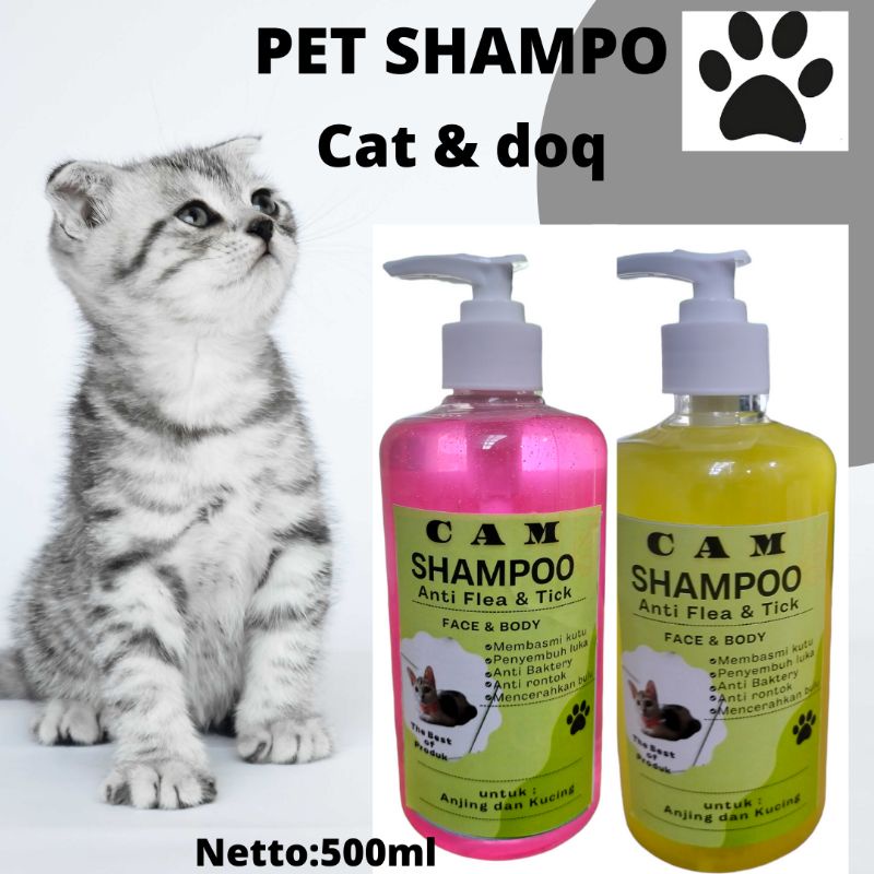 shampoo kucing dan anjing Anti kutu dan jamur dan pelembut bulu netto: 500ml