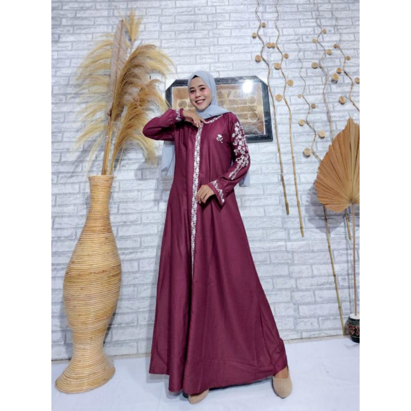 GAMIS MOZZA TOYOBO Size L //GAMIS SIMPLE BORDIR //TOYOBO PREMIUM//FASHION MUSLIM