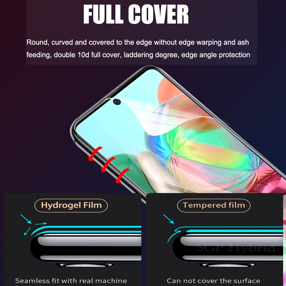 3-in-1 Film Hidrogel Depan + Film Hidrogel Belakang + Lensa Kamera Pelindung Film Pelindung Layar Untuk Samsung Galaxy A71 A51 A31 A21 A21S A11 A01 Core-2