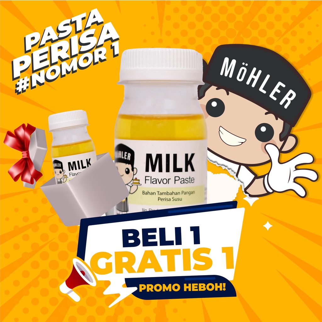 MOHLER Pasta perisa SUSU / MILK (KLIK KOMBO HEMAT UNTUK BELI 1 GRATIS 1)