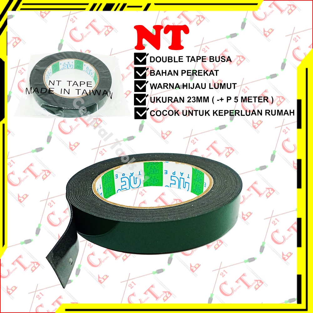 Double Tape Perekat Busa Hijau NT Taiwan