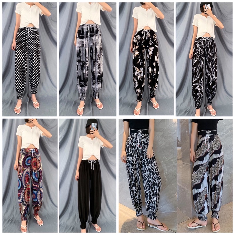 Celana Wanita Trendy Modern Fashion Elegan Linen Import B3D9 Mewah Highwaist Crinkle Rayon High Qual