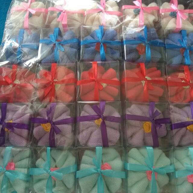 souvenir sapu tangan handuk kemas mika