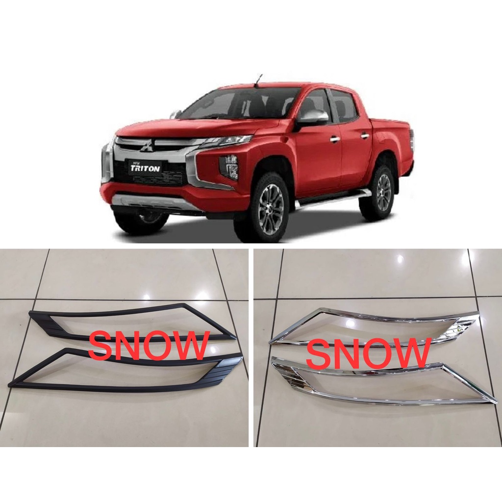 Garnish Lampu List Depan Atas All New Pajero Triton 2019 2021 2022 UP Hitam Chrome