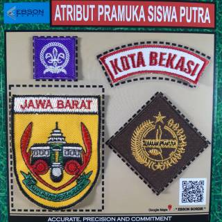 1 Set Atribut Bet Logo Emblem Bordir Sekolah Pramuka Se Jawa Barat Putra Putri Kab Kota Grosir Shopee Indonesia