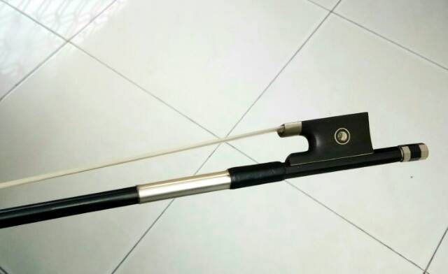 Bow biola fiber carbon dengan hair bow putih Violin bow carbon fiber Model BFA