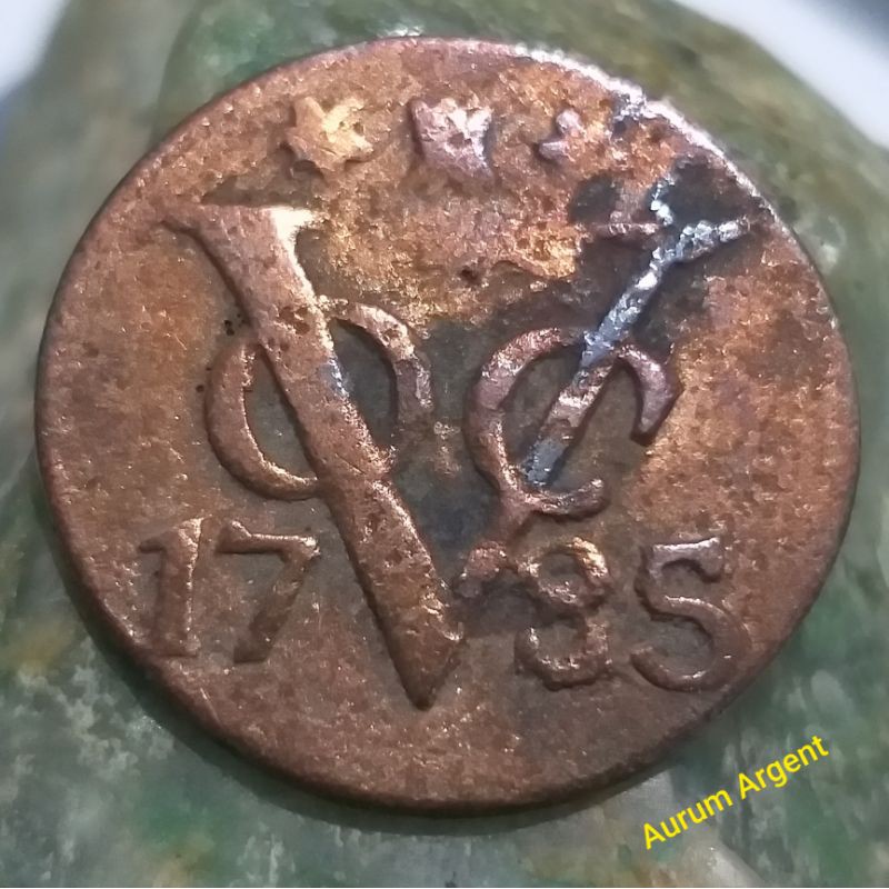 SVOC.23-- 1 PC KOIN TEMBAGA KUNO ASLI DOIT VOC TH 1785. --- COPPER COIN ---