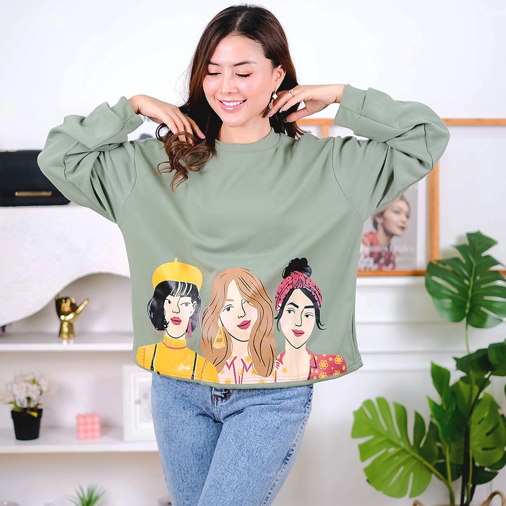 Tq88indonesia Fashion Baju Sweater Wanita Kekinian / FLEECE Sweater Selza / Baju Luaran Tebal Wanita / Outer / Ootd / Switer / Baju Santai Wanita / Ootd / Sweater Tebal / Sweater Korean Style