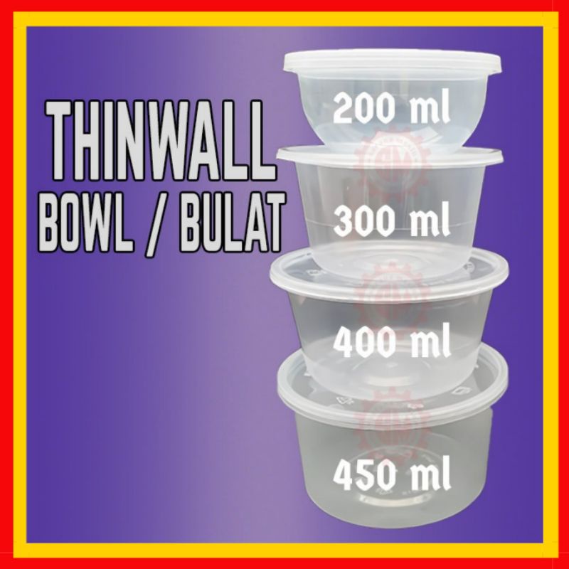 Thinwall Bulat DM / Thinwall Mangkok / Kotak Makanan Plastik / Cup Pudding  || ASENDO