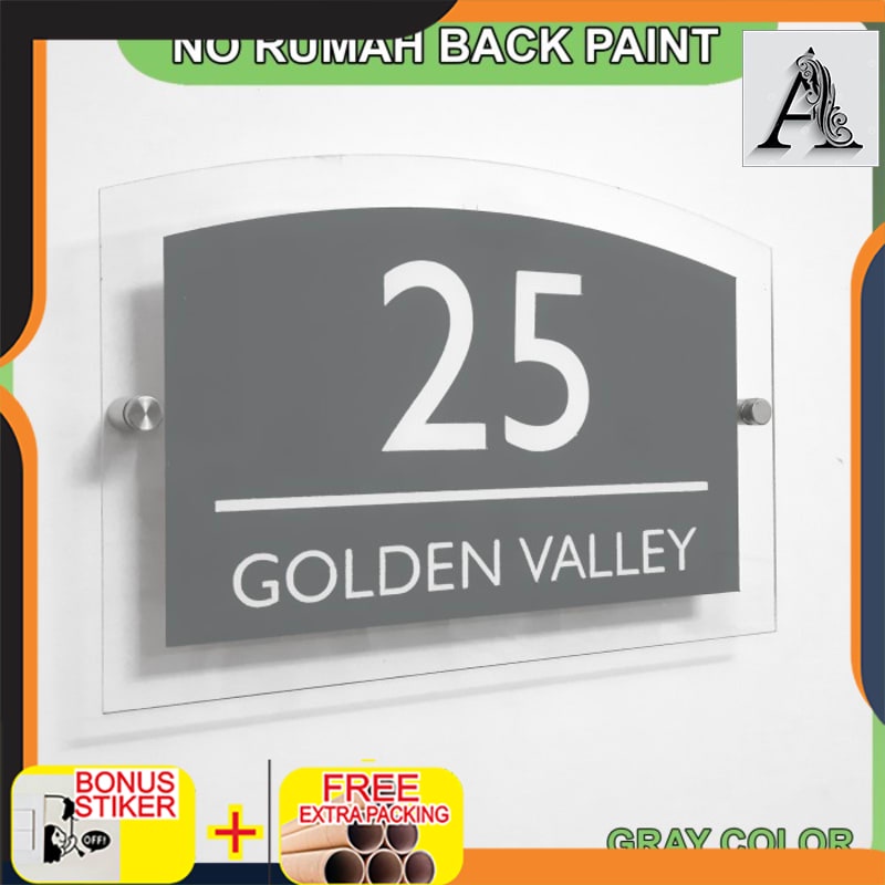 

Grosir Nomor Rumah Acrylic/Akrilik 40 x 27cm - Lengkung Atas