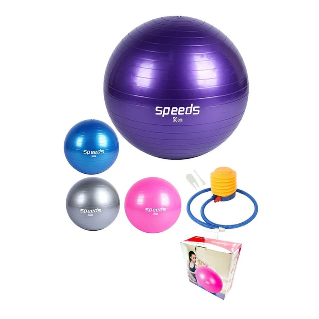 ORIGINAL PRODUK - BOLA / BALON YOGA SENAM FITNESS BESAR / BIG GYM BALL KUAT+ BONUS POMPA - Ungu