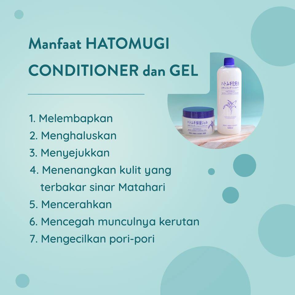 HATOMUGI BPOM Skin Conditioner 500mL Conditioning Gel 180g Made in Japan ORI 100 persen (VIC)