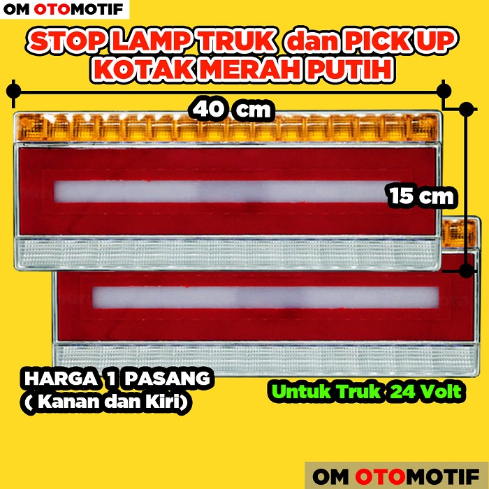 Lampu Variasi Stop Lamp LED Stoplamp Rem Belakang Truk Sein Running Truck Kotak Merah 24 Volt 40 46 