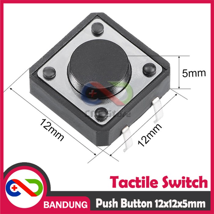 TACTILE SWITCH PUSH BUTTON TC-1212T 12x12x5 MM FOR ARDUINO