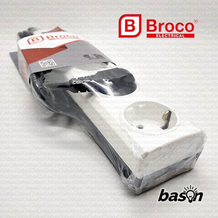 BROCO 15841 Stop Kontak 4 Lubang 10A Arde + Kabel 1.5 m + Switch + CP