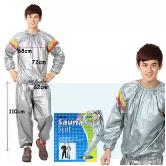 Baju Sauna Olahraga Lari Jogging Jaket Sauna Suit Pembakar Lemak Pelangsing Badan Tubuh Pria Wanita