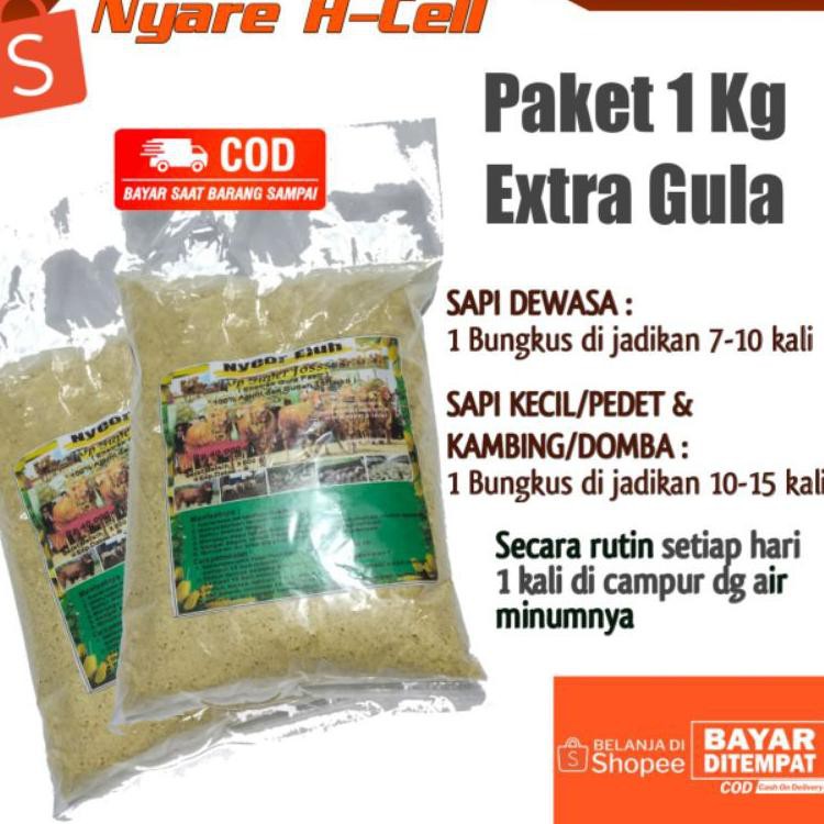 

Paket 1kg jamu sapi dan king Extra Gula W7H6