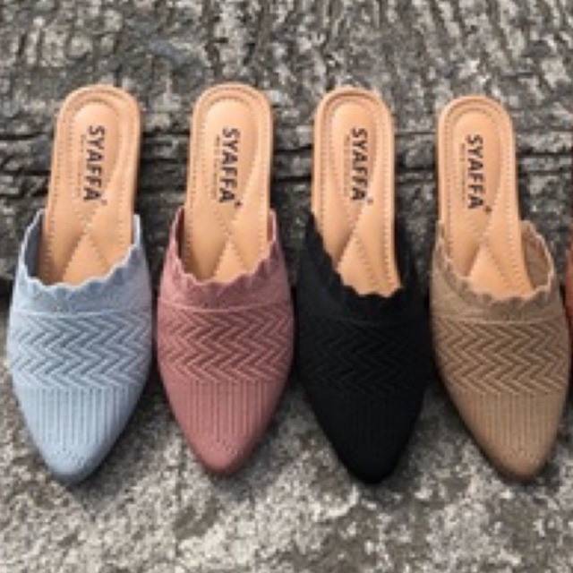 MARASYAFFA - SEPATU FLAT WANITA RAJUT IMPORT SF01