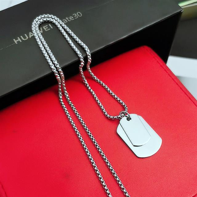 Stainless steel double militer kalung KAMI tentara militer besar kartu kalung liontin hip hop