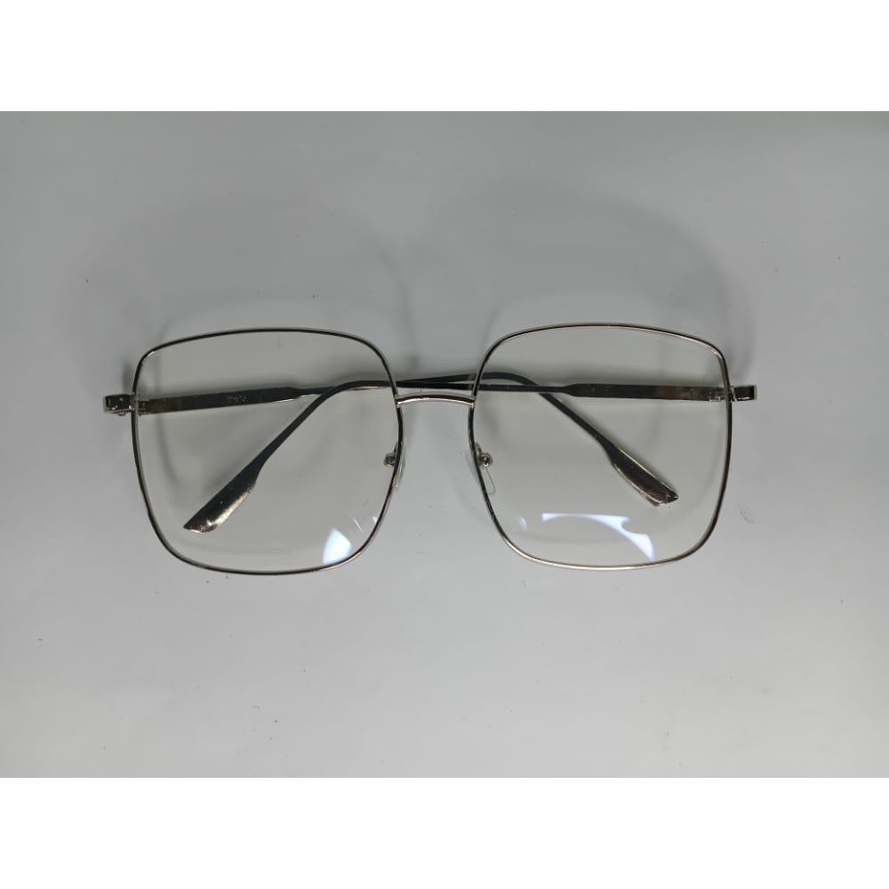 TOMSTORE.ID R176 KACAMATA WANITA PRIA FASHION KOREA ANTI RADIASI FRAME SUNGLASSES PETAK MURAH COD-SILVER