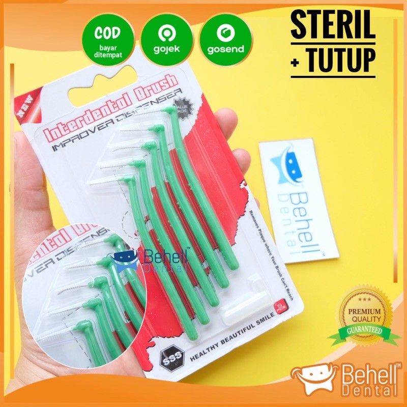 SIKAT INTERDENTAL BRUSH BENGKOK ISI 5 / SIKAT SELA CELAH BEHEL / DENTAL KAWAT GIGI ORTHO DR SMITH / Tooth Brush Tusuk Floss Braces ORI BEHELLDENTAL