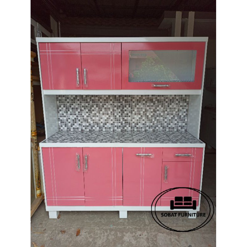 Lemari Sayur 4 Pintu Hidrolik Model Kitchen Set (Premium)