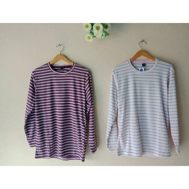 Kaos stripe#lengan panjang