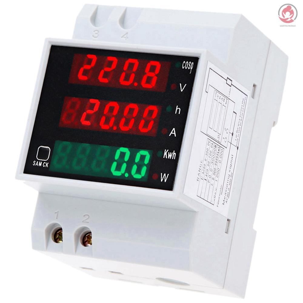 POWER Voltmeter Ammeter Digital Multifungsi Ac80-300V 100a Din Rail