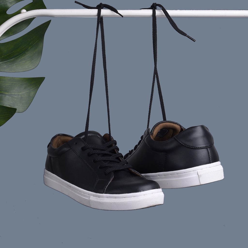 Mediant Black | Sepatu Casual Sneakers Jalan Kasual Polos Ori Pria New Cowok Footwear | FORIND Reyl