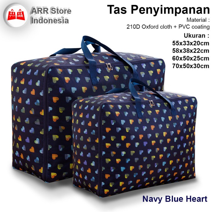 Tas Penyimpanan Jinjing Travel Storage Bag Serbaguna Blue Heart