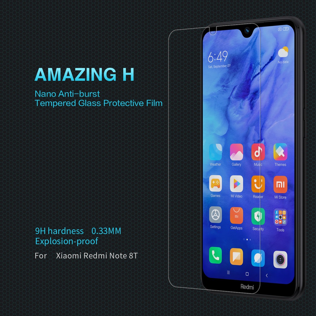 Tempered Glass XIAOMI Redmi Note 8T NILLKIN Amazing H Anti Gores Kaca