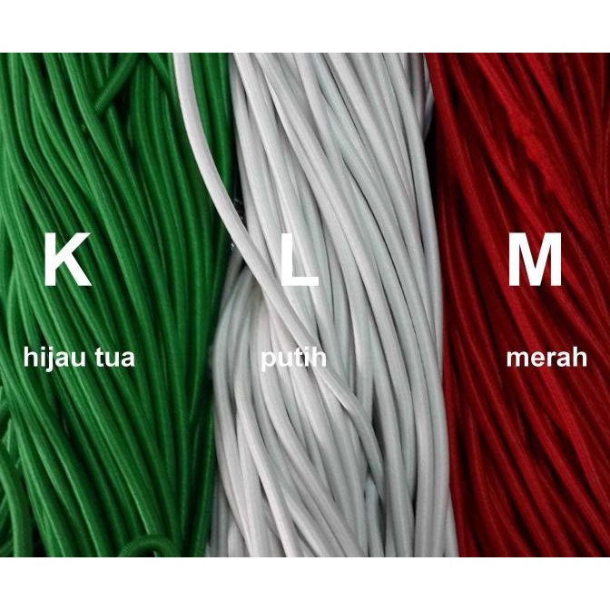 

[[COD]] Tali Karet Elastis 3 mm (isi 25 yard / 22,5 meter) NEW Kode 372