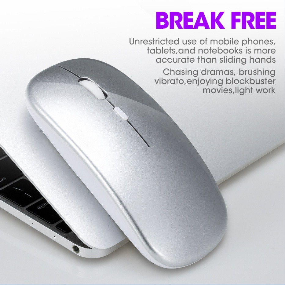 SKU-1236 MOUSE WIRELESS APPLE RECHARGEABLE SILENT KLIK BISA DI CHARGE